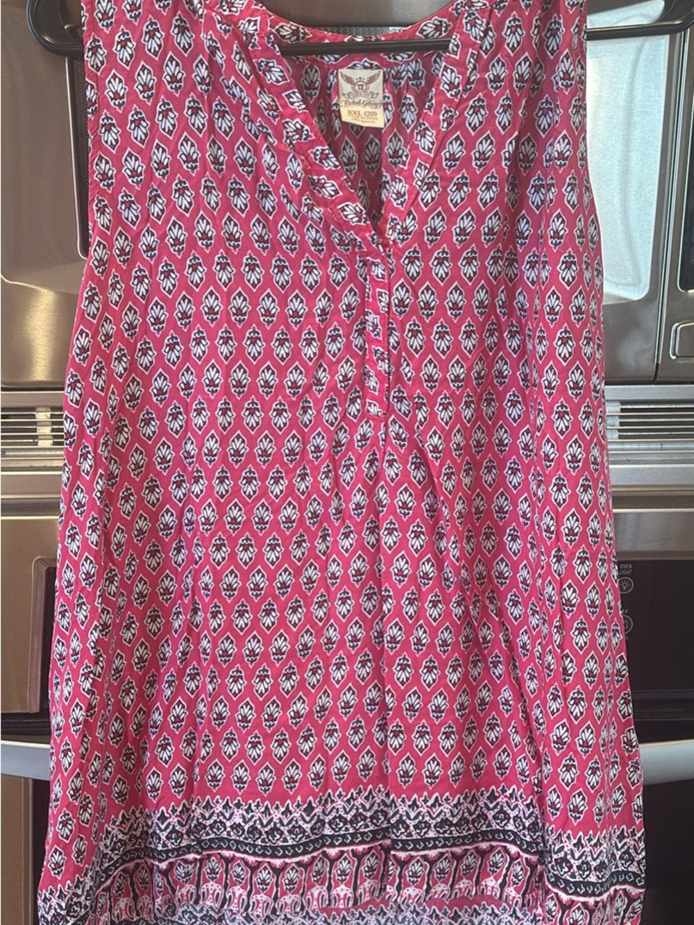 Faded Glory Pink Floral-Print Sleeveless Tunic